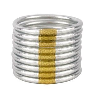 BuDhaGirl Silver All Weather Bangels, set of 9